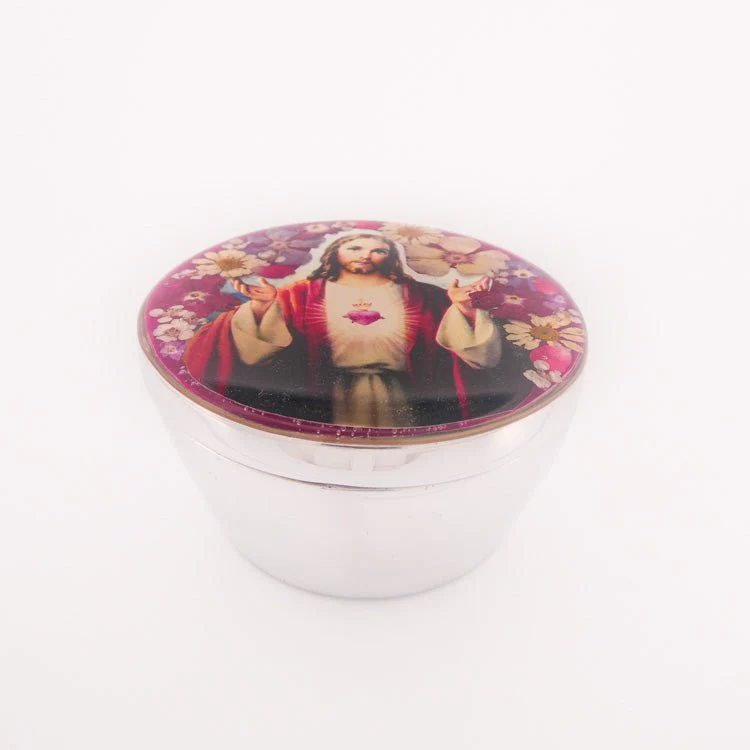 Sacred Heart Rosary Box w/ Pressed Flowers 2.9" x 1.5" x 2" - Image 6