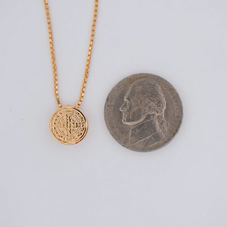 Gold-Plated Saint Benedict Medal Necklace 18-inch - Image 10