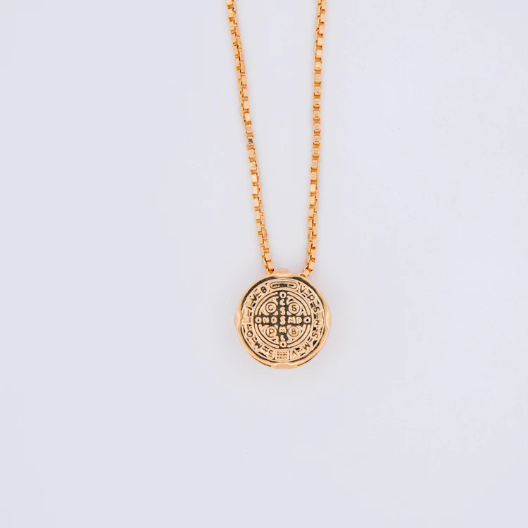 Gold-Plated Saint Benedict Medal Necklace 18-inch - Image 7
