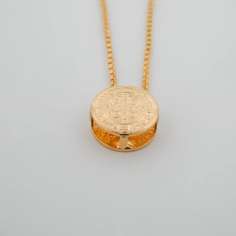 Gold-Plated Saint Benedict Medal Necklace 18-inch - Image 8