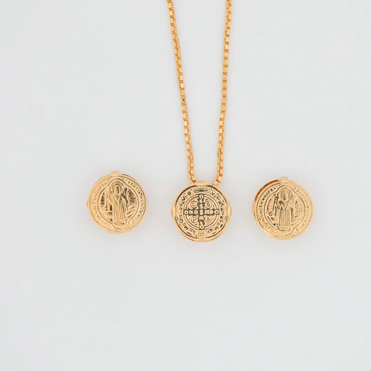 Gold-Plated Saint Benedict Medal Necklace 18-inch - Image 9