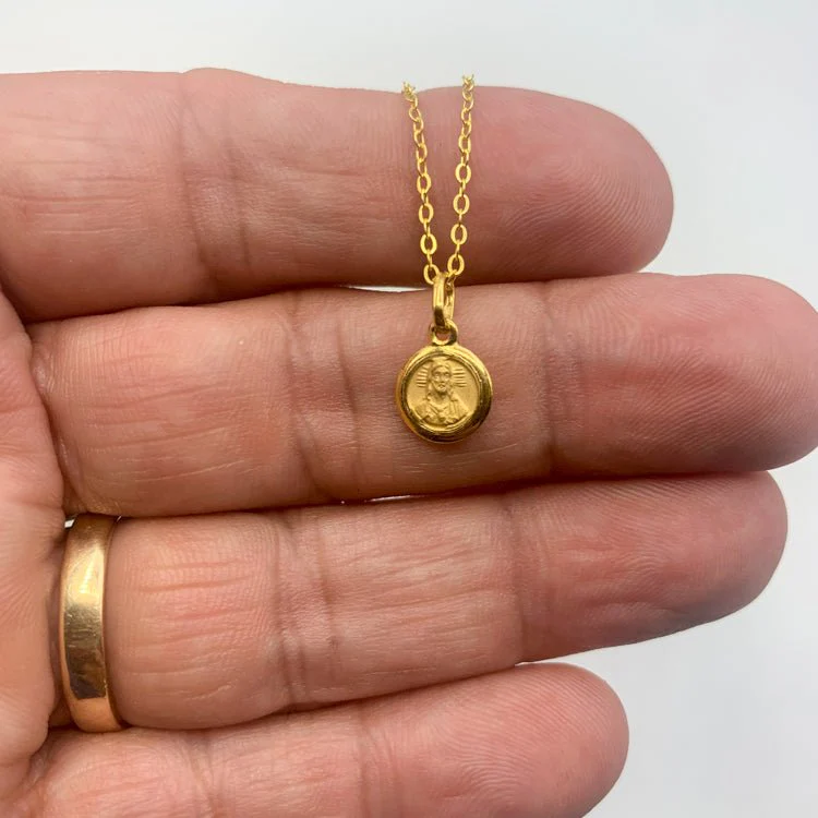 Gold-Filled Round Scapular Pendant Necklace – Our Lady of Guadalupe, 18” - Image 6