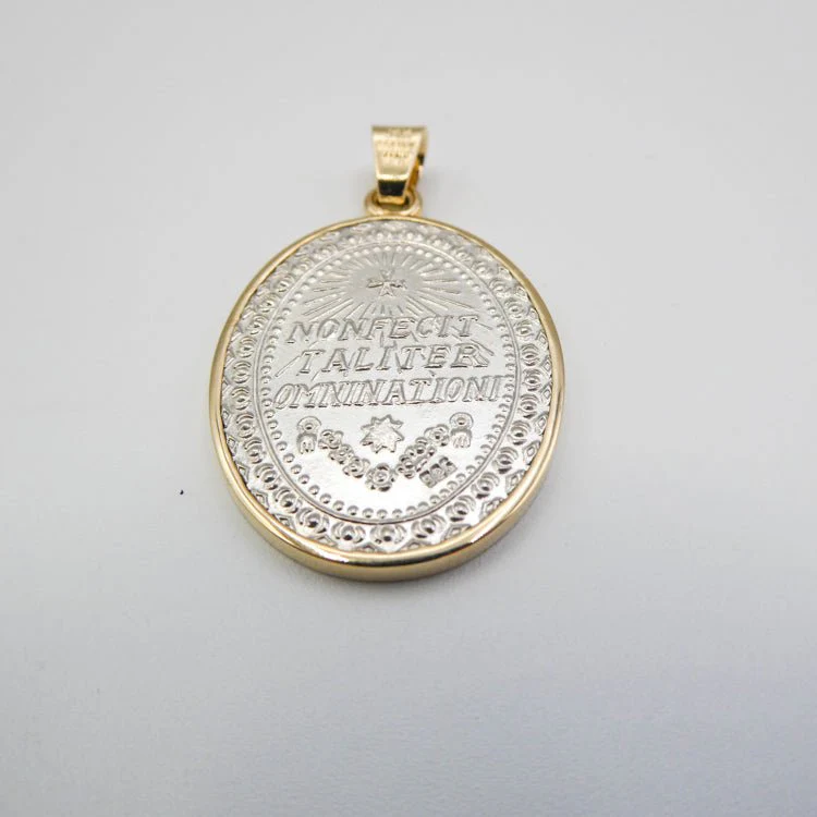 Sterling Silver Our Lady of Guadalupe Medal with 14k Gold Bezel — 1.2” × 0.9” - Image 10