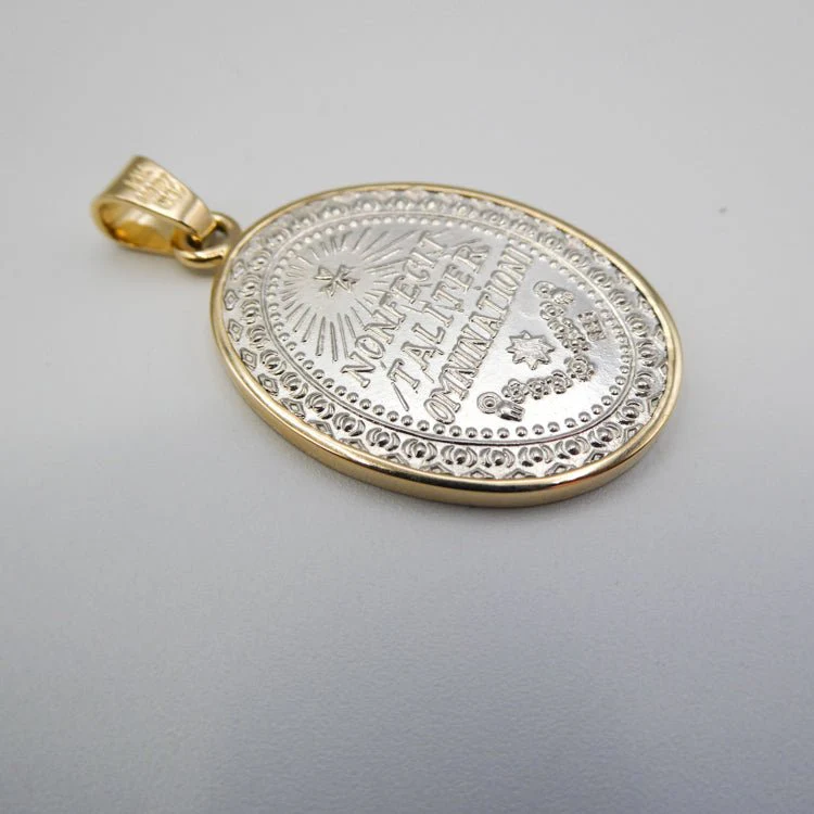 Sterling Silver Our Lady of Guadalupe Medal with 14k Gold Bezel — 1.2” × 0.9” - Image 8