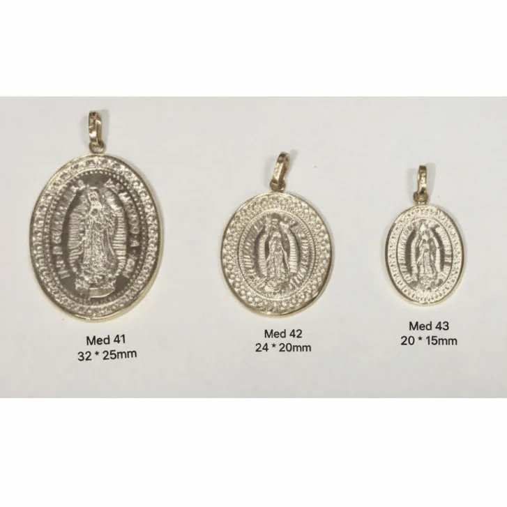 Sterling Silver Our Lady of Guadalupe Medal with 14k Gold Bezel — 0.9” × 0.8” - Image 6