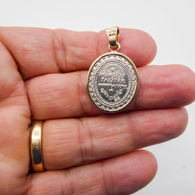 Sterling Silver Our Lady of Guadalupe Medal with 14k Gold Bezel — 0.9” × 0.8” - Image 5