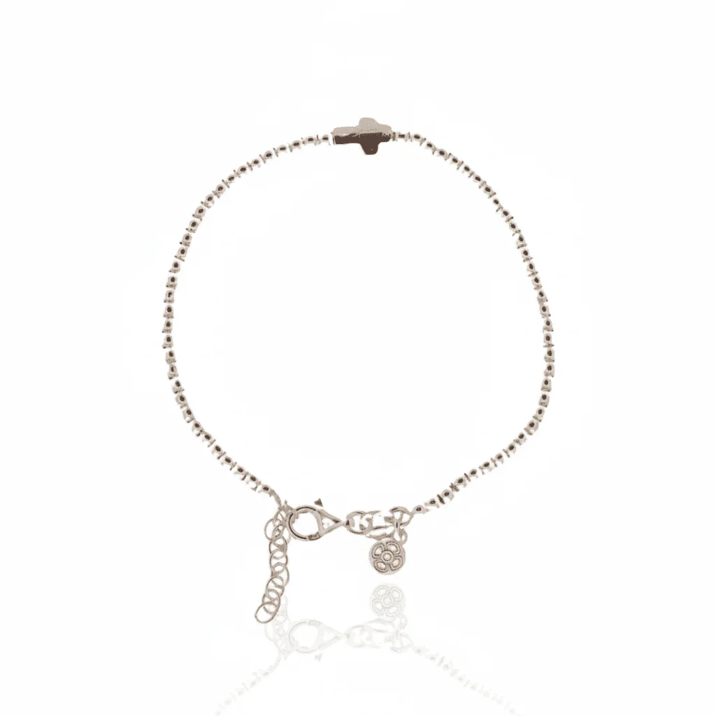 Silver Bracelet with a Cross 6.5"+1"