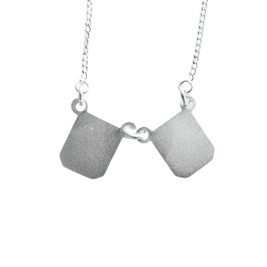 Sterling Silver Carmelite Scapular Necklace – 16” Matte Finish - Image 3