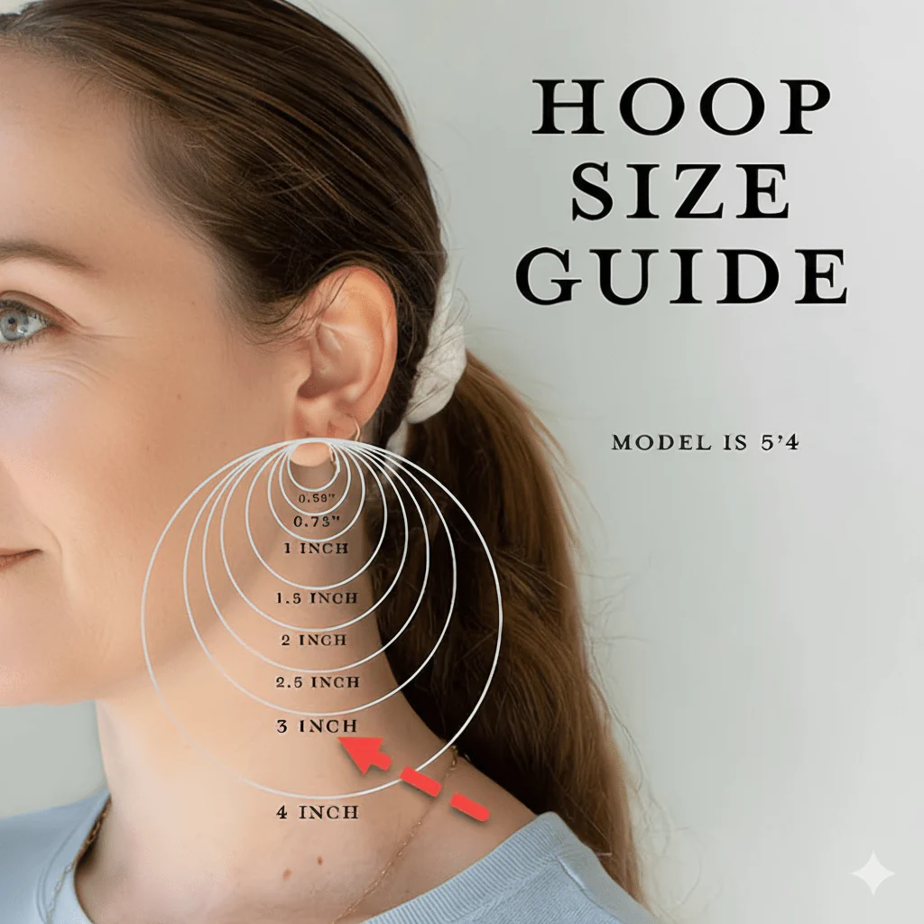 Silver Hoop Earrings 3-inch - Image 8