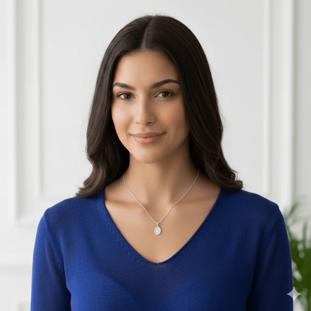 Silver-Plated Grace Zirconia Necklace 18-inch - Image 2