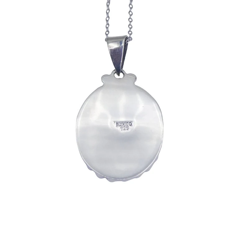 Sterling Silver Our Lady of Guadalupe Necklace with Pearls – 18” - Image 4