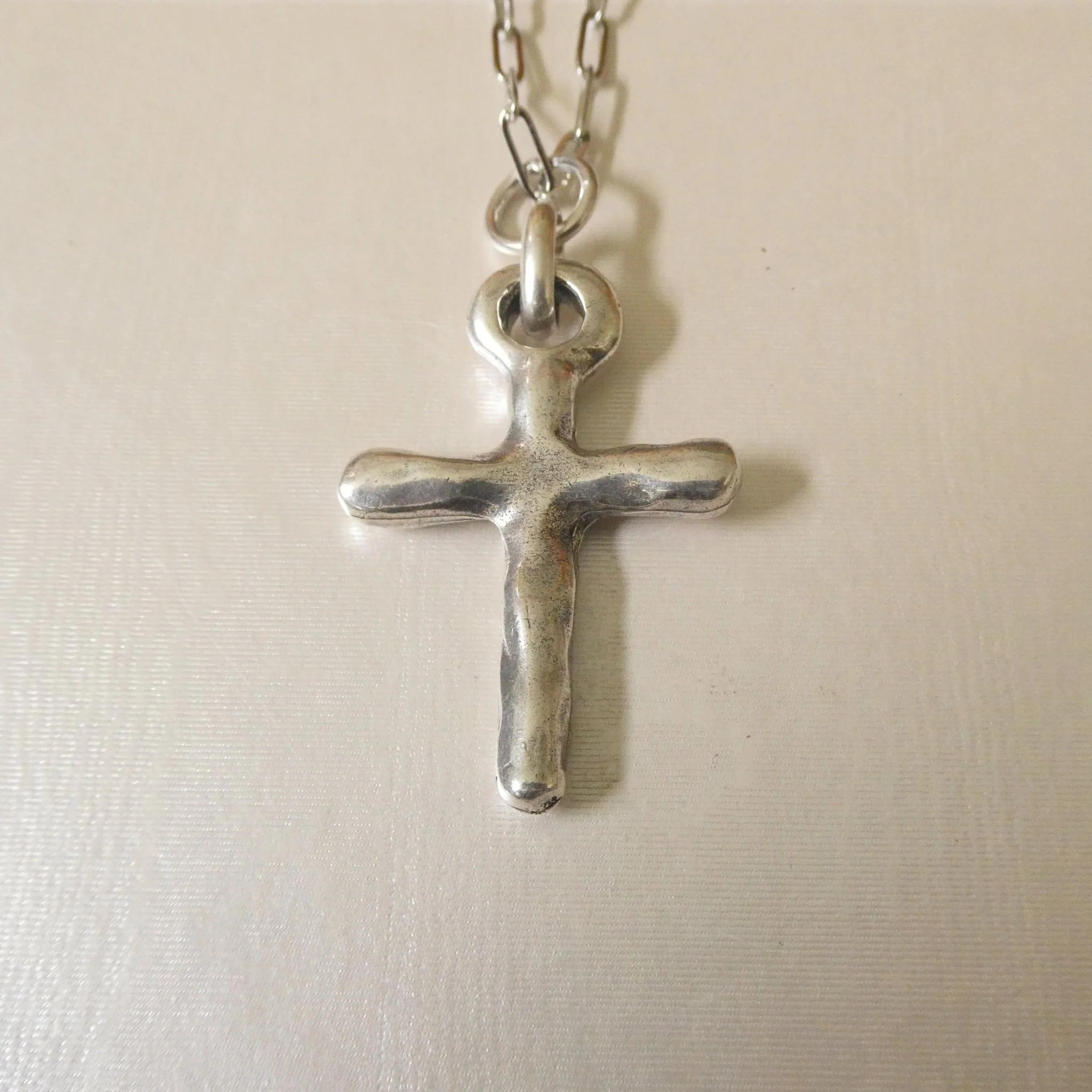 Silver-Plated Life Cross Velvet Necklace 18-inch - Image 7