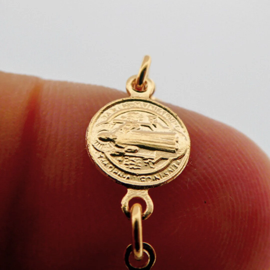 Gold-Plated St Benedict Coins Bracelet 7.5-inch - Image 7