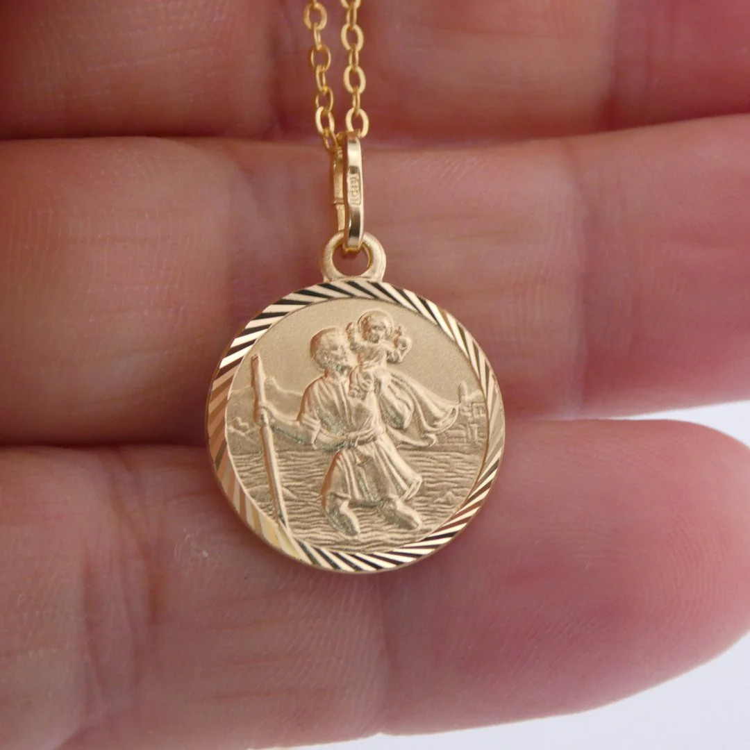 Gold Vermeil Saint Christopher Medal 18-inch - Image 3