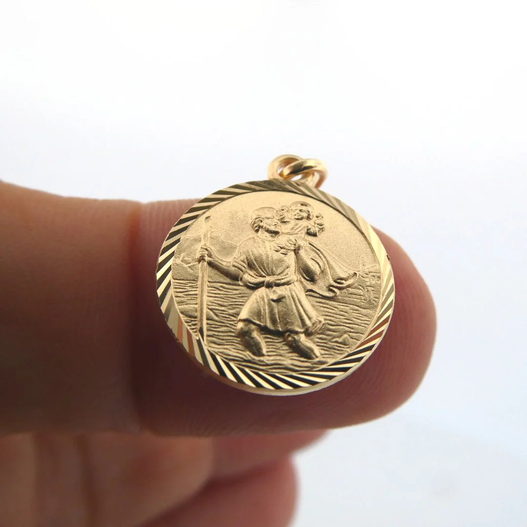 Gold Vermeil Saint Christopher Medal 18-inch - Image 4