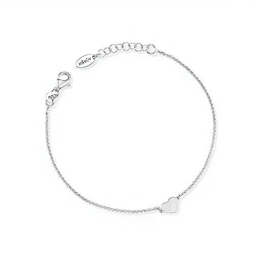 Silver Heart Bracelet w/ Rhodium 7.5