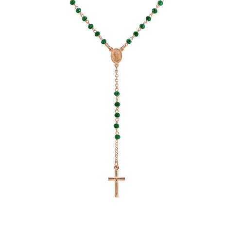 Dark Silver Rosary Choker w/ Black Crystals 18-inch - Image 21