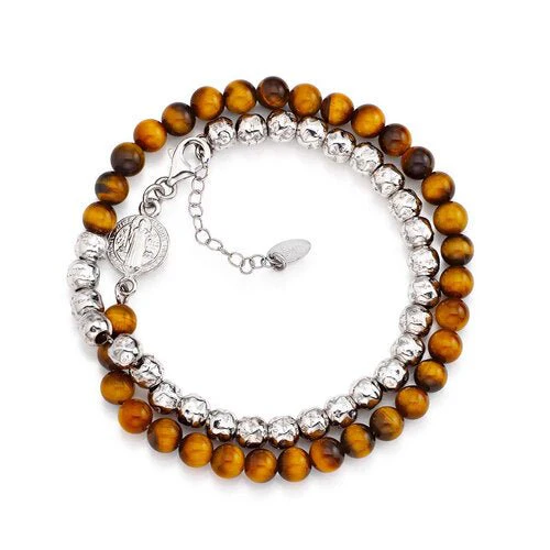 Dark Silver Rosary Choker w/ Black Crystals 18-inch - Image 3