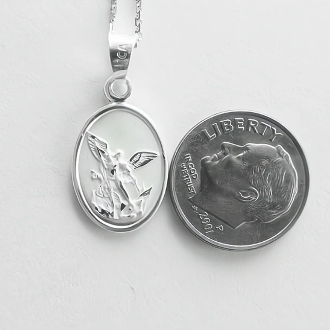 Silver Saint Michael's Necklace Chain 18-inch - Image 2